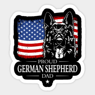 German Shepherd Dad American Flag patriotic dog Sticker